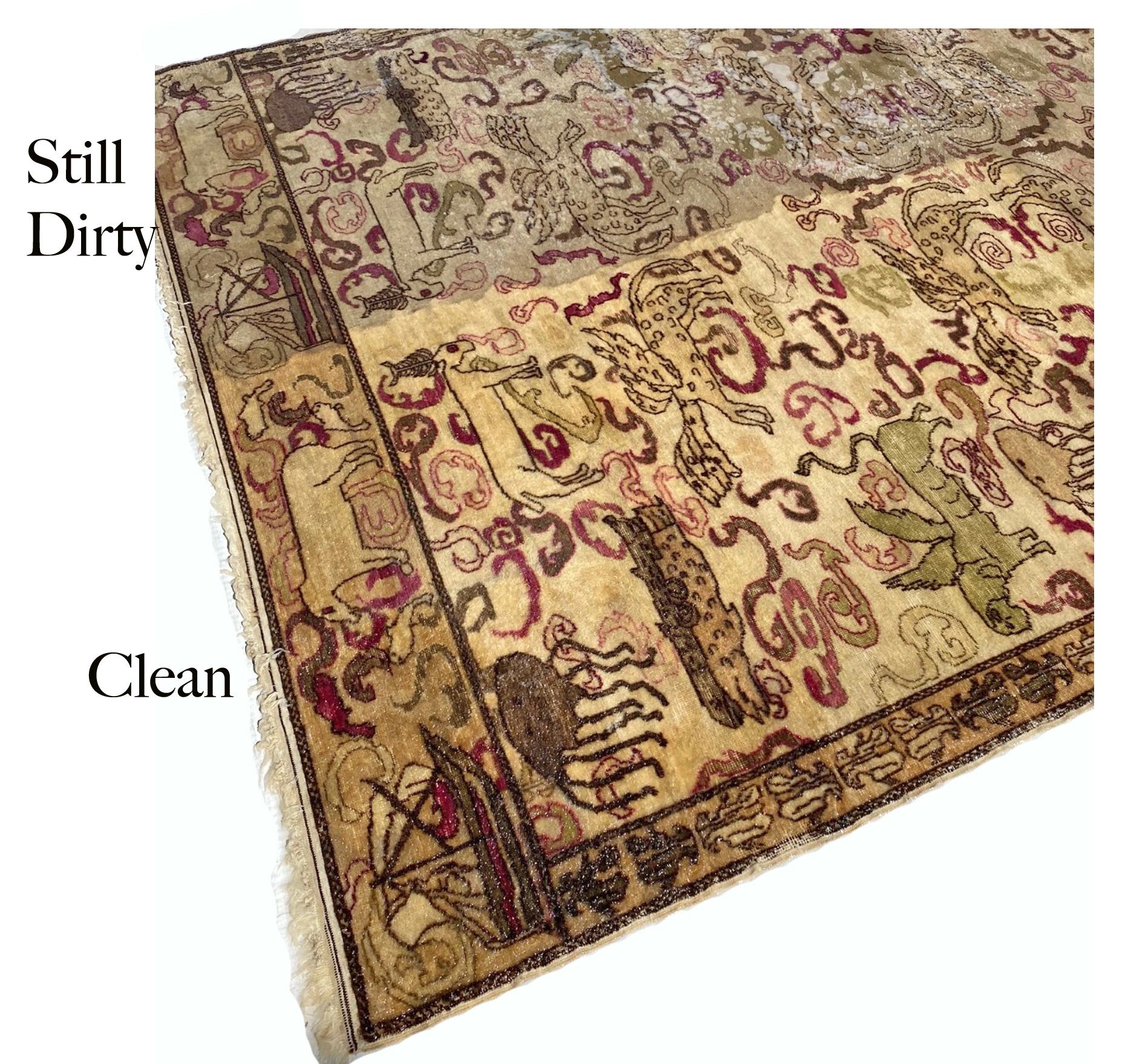 A freshly hand-washed Oriental rug