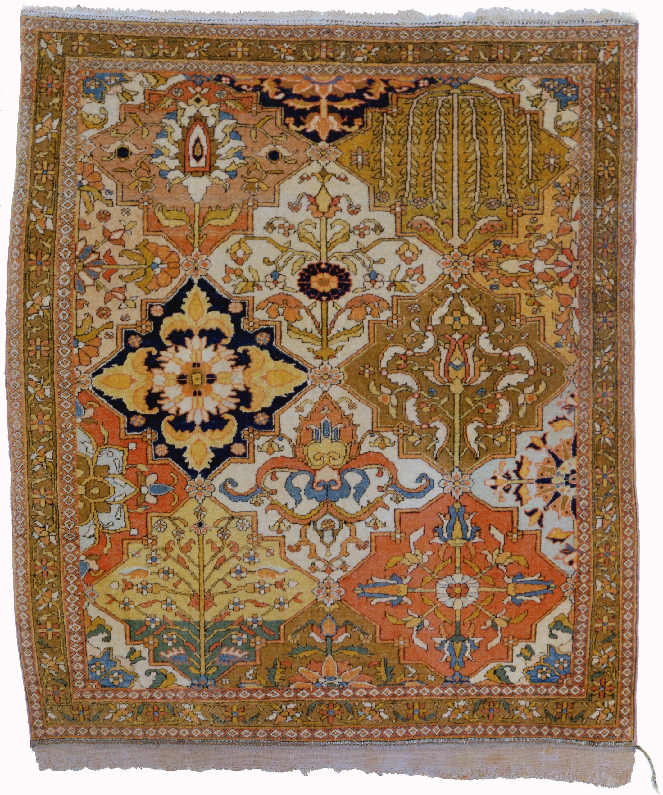 Antique Kashan rug plate