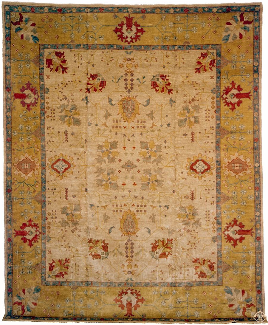 Straight-on antique Oushak rug